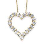 14k 4 carat Lab Grown Diamond VS+ F+ Complete 18 inch Heart Pendant Necklace