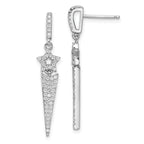 Sophia Jewelers Sterling Silver Star Dangle Earrings with 108 CZ Stones