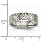 Polished & Textured Wedding Band in Titanium, 6mm