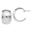 Sophia Jewelers Sterling Silver Hammered C-Hoop Earrings Polished Rhodium Finish