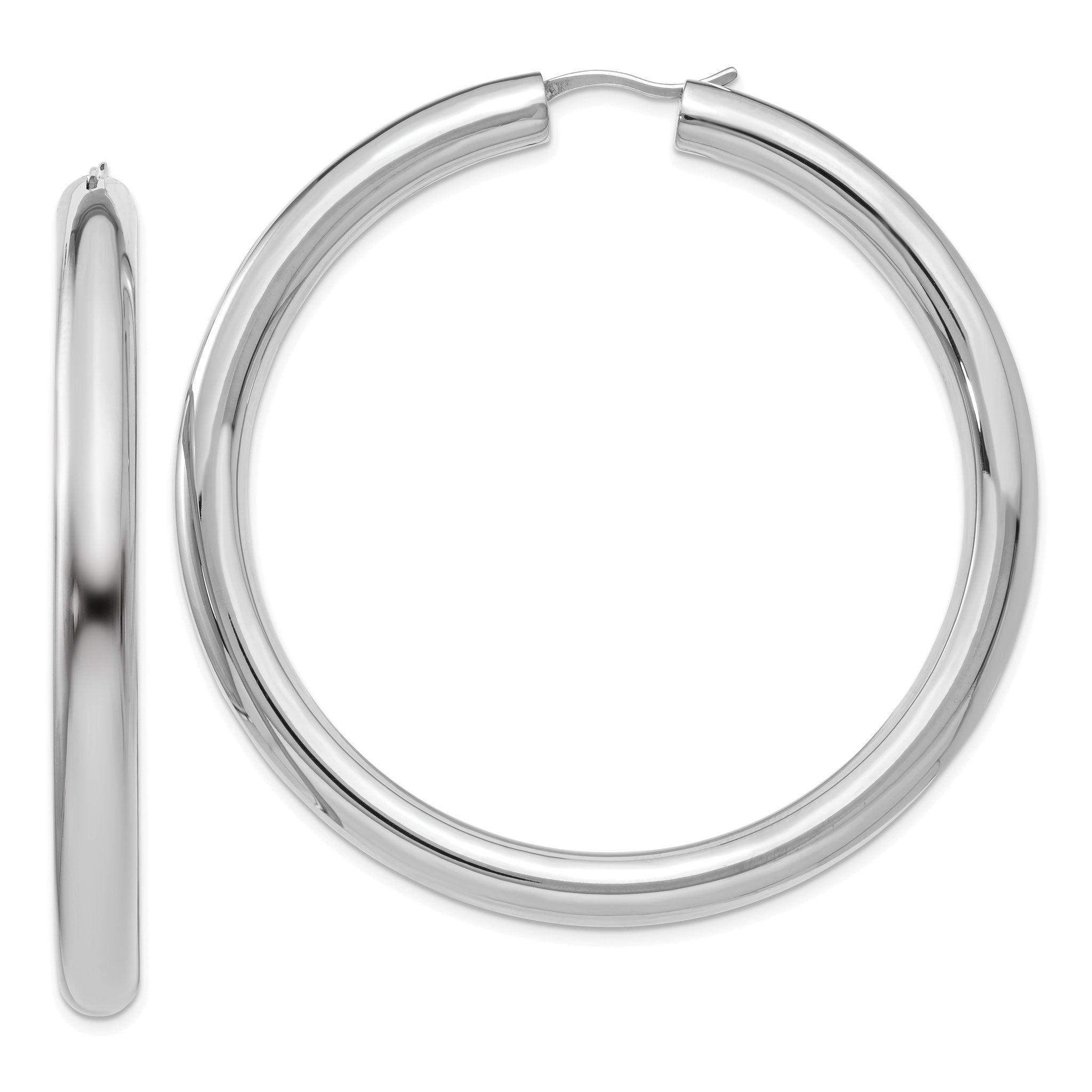 Sophia Jewelers Sterling Silver Polished Hoop Earrings with Rhodium Elegance
