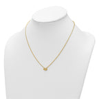 14K Polished and Hammered 1/20 carat Diamond Evil Eye 18 inch Necklace