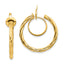 14K Gold Twisted Non-Pierced Hoop Earrings Polished Nickel-Free Hollow Design