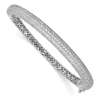 Sterling Shimmer Sterling Silver Rhodium-plated 283 Stone CZ PavÃÂ¢Ã¢âÂ¬ÃÂ¡ Hinged Bangle