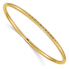 14K Gold Diamond-Cut Slip-On Bangle for Women