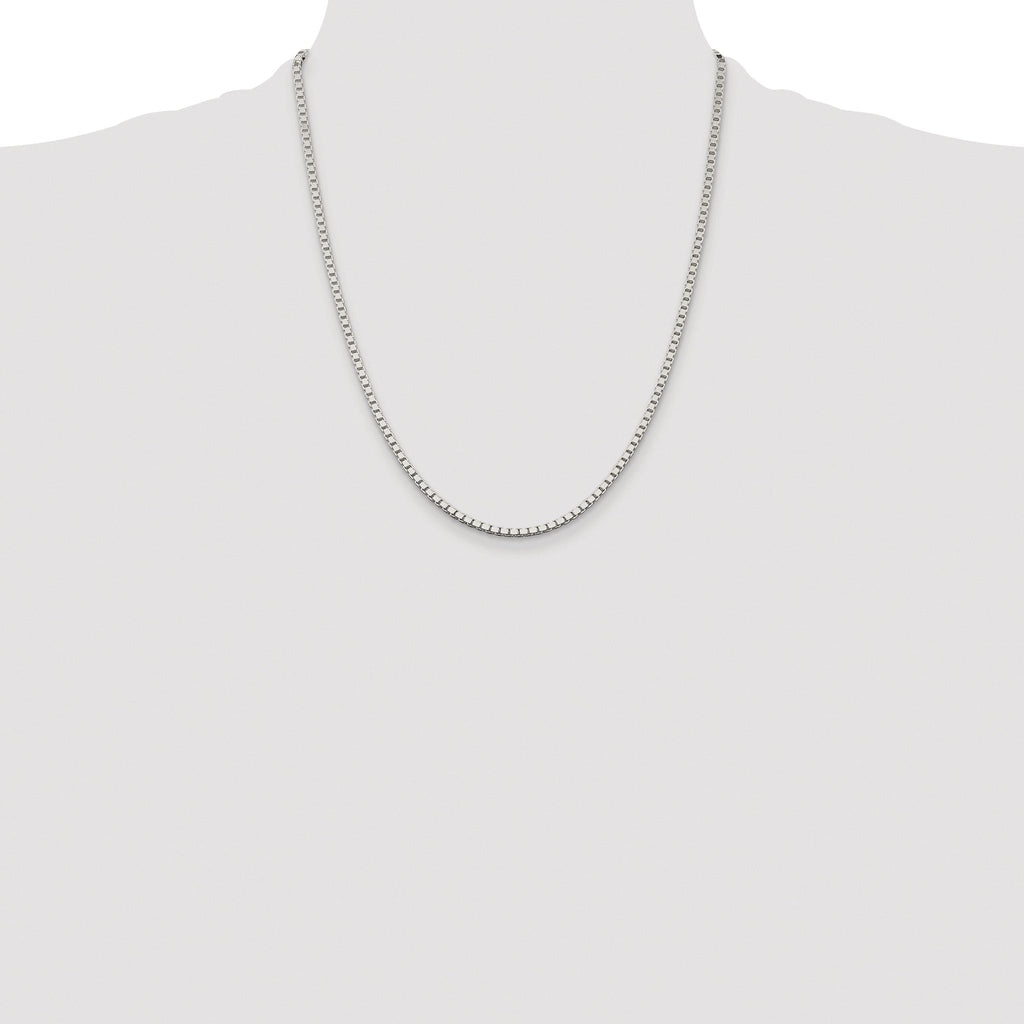 Sterling Silver Rhodium-plated 2.5mm Box Chain