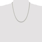 Sterling Silver Rhodium-plated 2.5mm Box Chain
