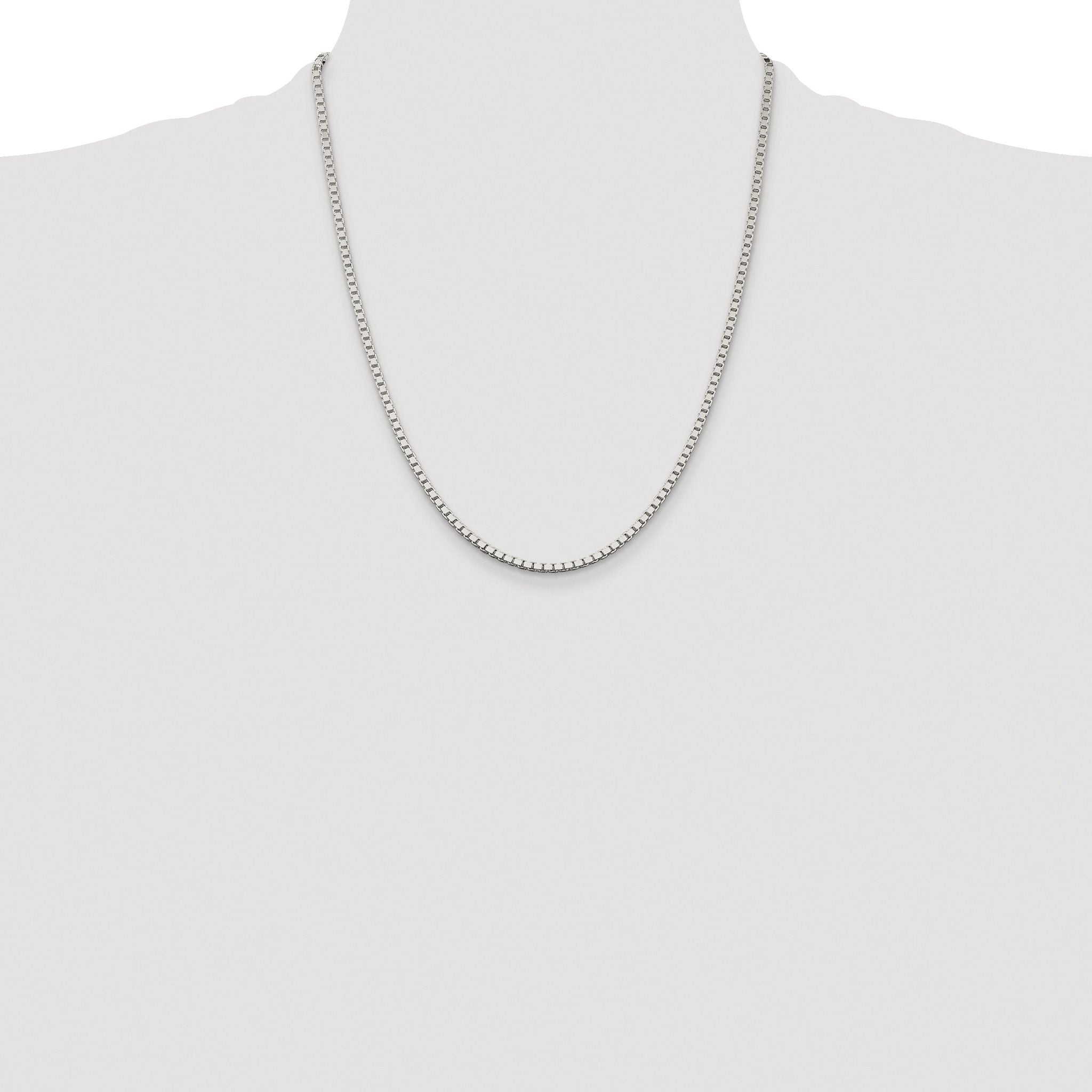 Sterling Silver Rhodium-plated 2.5mm Box Chain