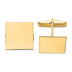 14K Yellow Gold Polished Square Cuff Links