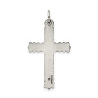 Sterling Silver 925 Latin Cross Pendant with Antiqued Brushed Finish