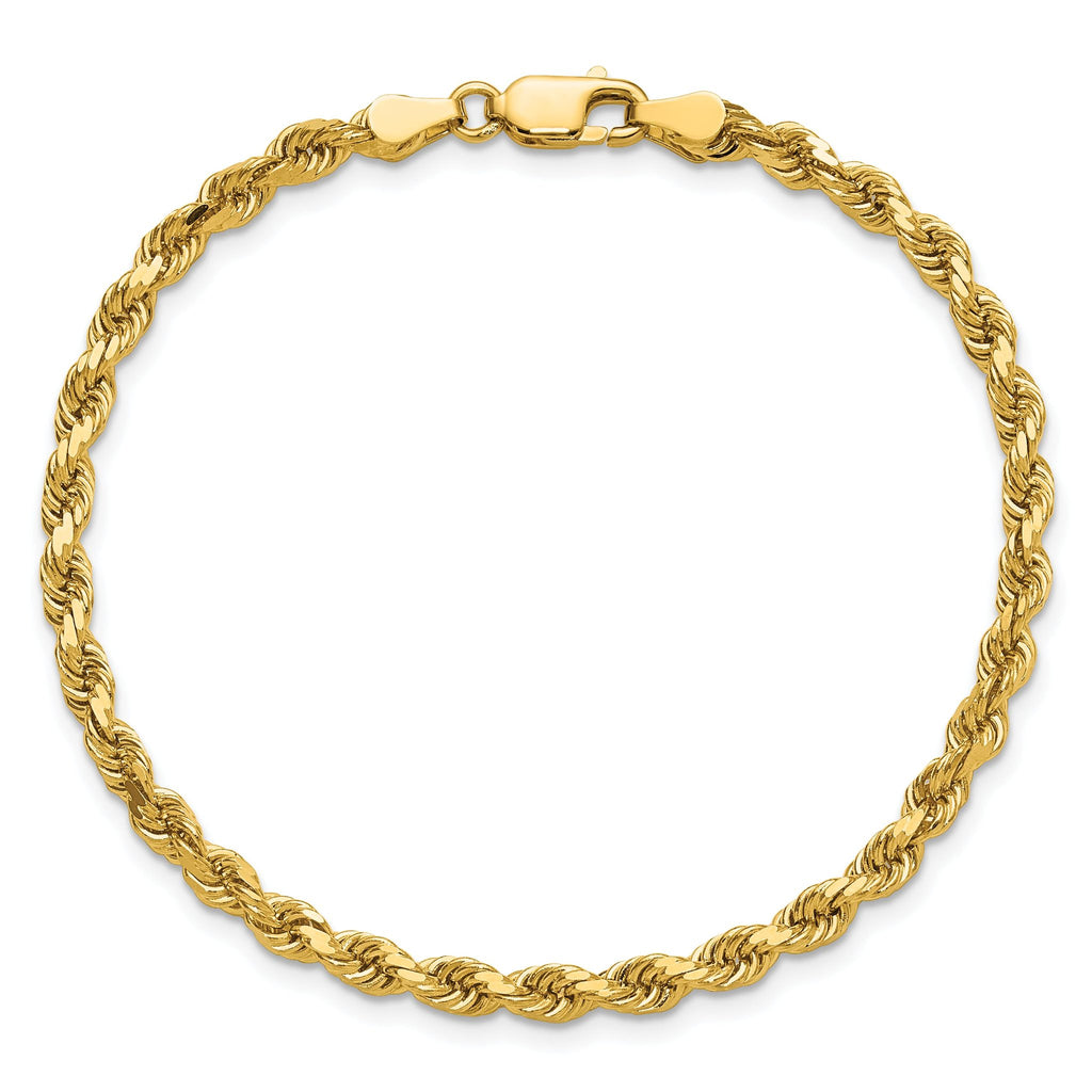 14K 7 inch 3.75mm Diamond-cut Rope with Lobster Clasp Chain