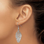 Stainless Steel Polished Flower Drop Dangle Earrings for Women