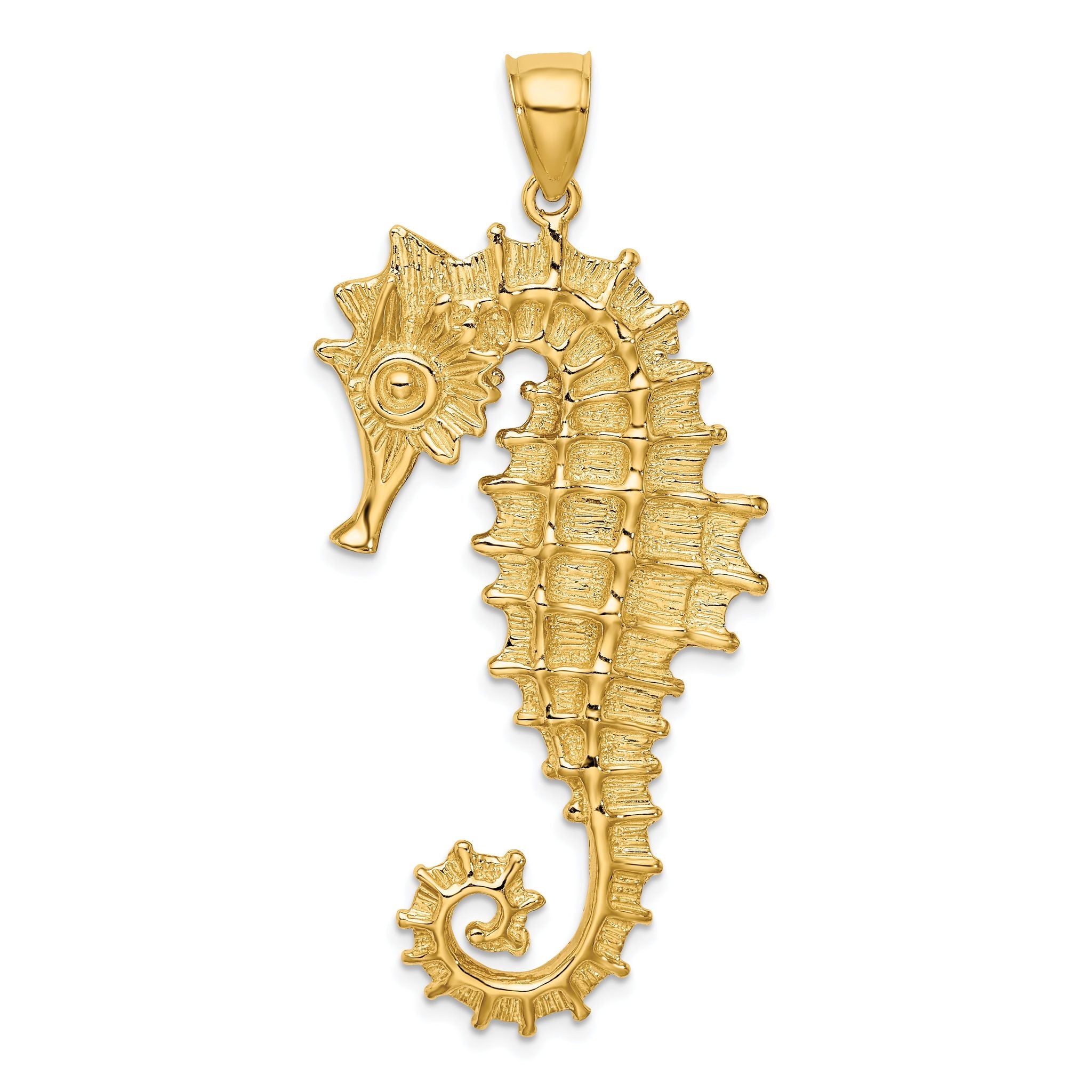 14K Textured 3-D Seahorse Charm Main image