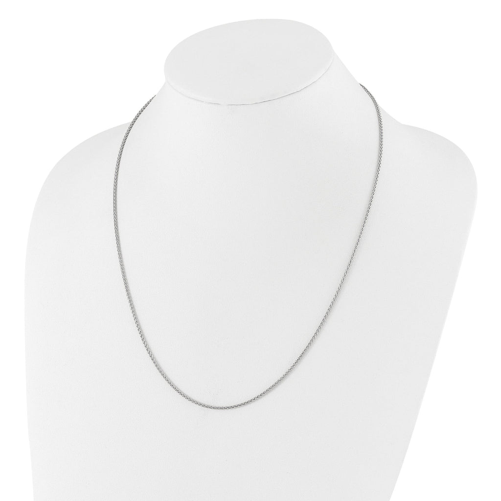 Sterling Silver RH-plated Adjustable 1.6mm Spiga Chain