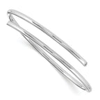 White Ice 925 Sterling Silver Diamond Bangle with Polished Rhodium Finish