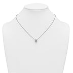 14k White Gold 3 carat Lab Grown Diamond VS/SI+ G+ Round Complete Four Prong 18 inch Solitaire Necklace