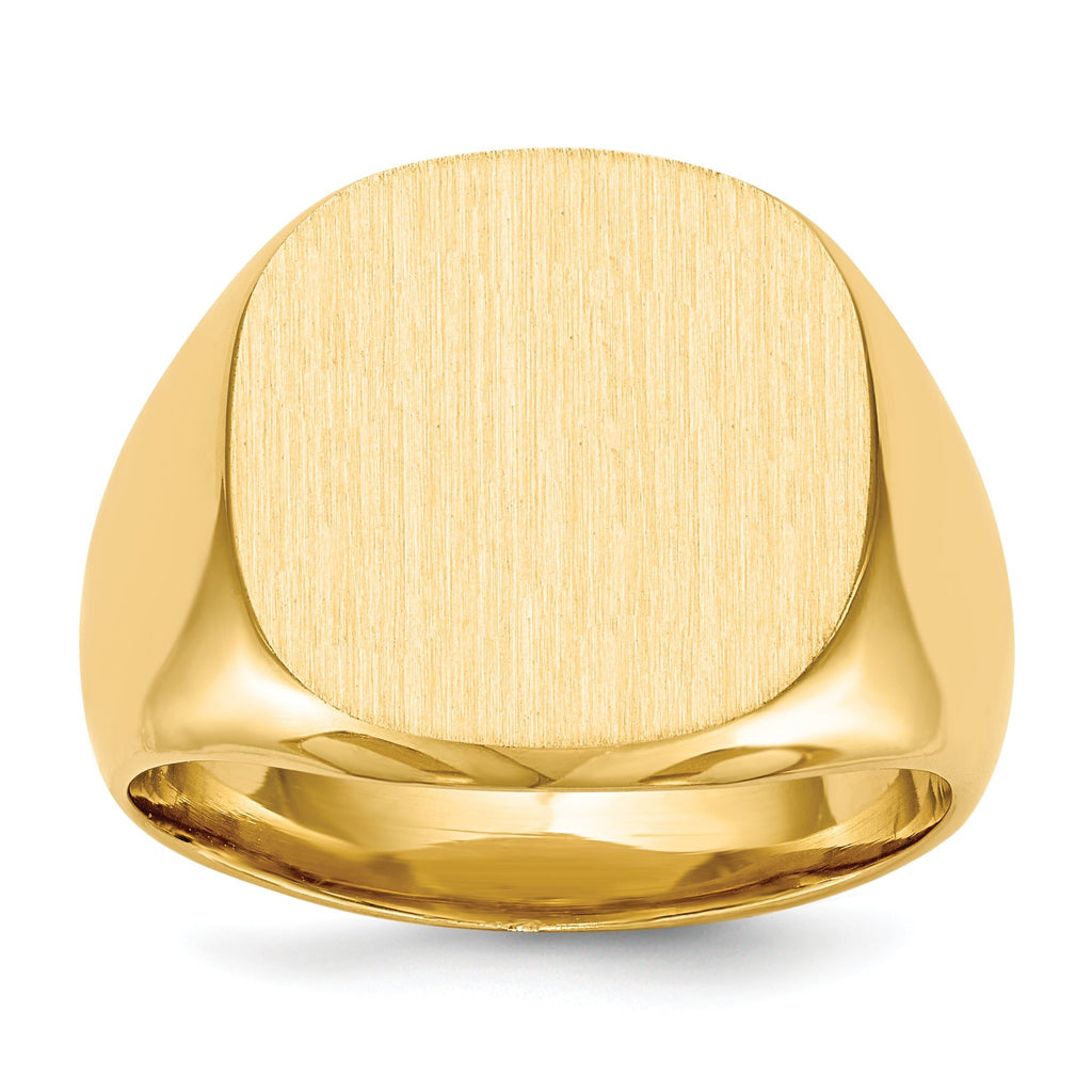 10k 16.0x17.0mm Closed Back Men's Signet Ring