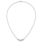 14k White Gold 3/4 carat Lab Grown Diamond VS+ F+ Round Complete 18 inch Pear-Link Bar Necklace