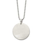 Reversible Round Dog Tag Necklace in Stainless Steel