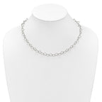 Sterling Silver 18inch Polished Fancy Heart Link Necklace