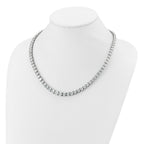 14k White Gold 50 7/8 carat Lab Grown Diamond VS/SI+ G+ Complete Round 20 inch Graduated Tennis Necklace