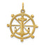 10K Gold Anchor in Wheel Charm with Polished Finish Solid Elegant Design