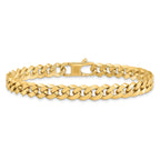 14K 7.0mm Beveled Curb Bracelet