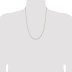 Beveled Curb Chain Necklace in Sterling Silver, 2.3mm
