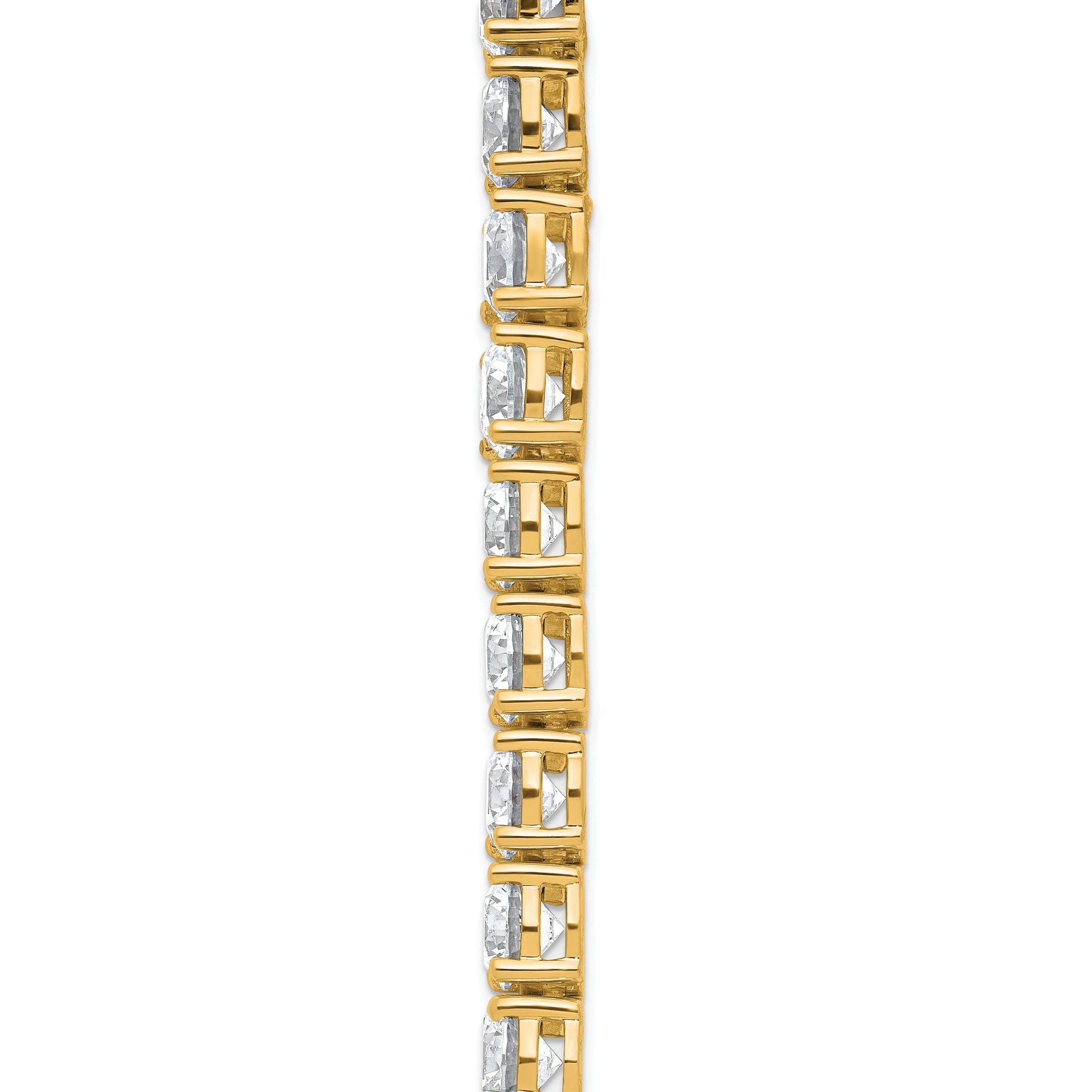 14k 49 carat Lab Grown Diamond VS+ F+ Complete Round 20 inch Straight Tennis Necklace