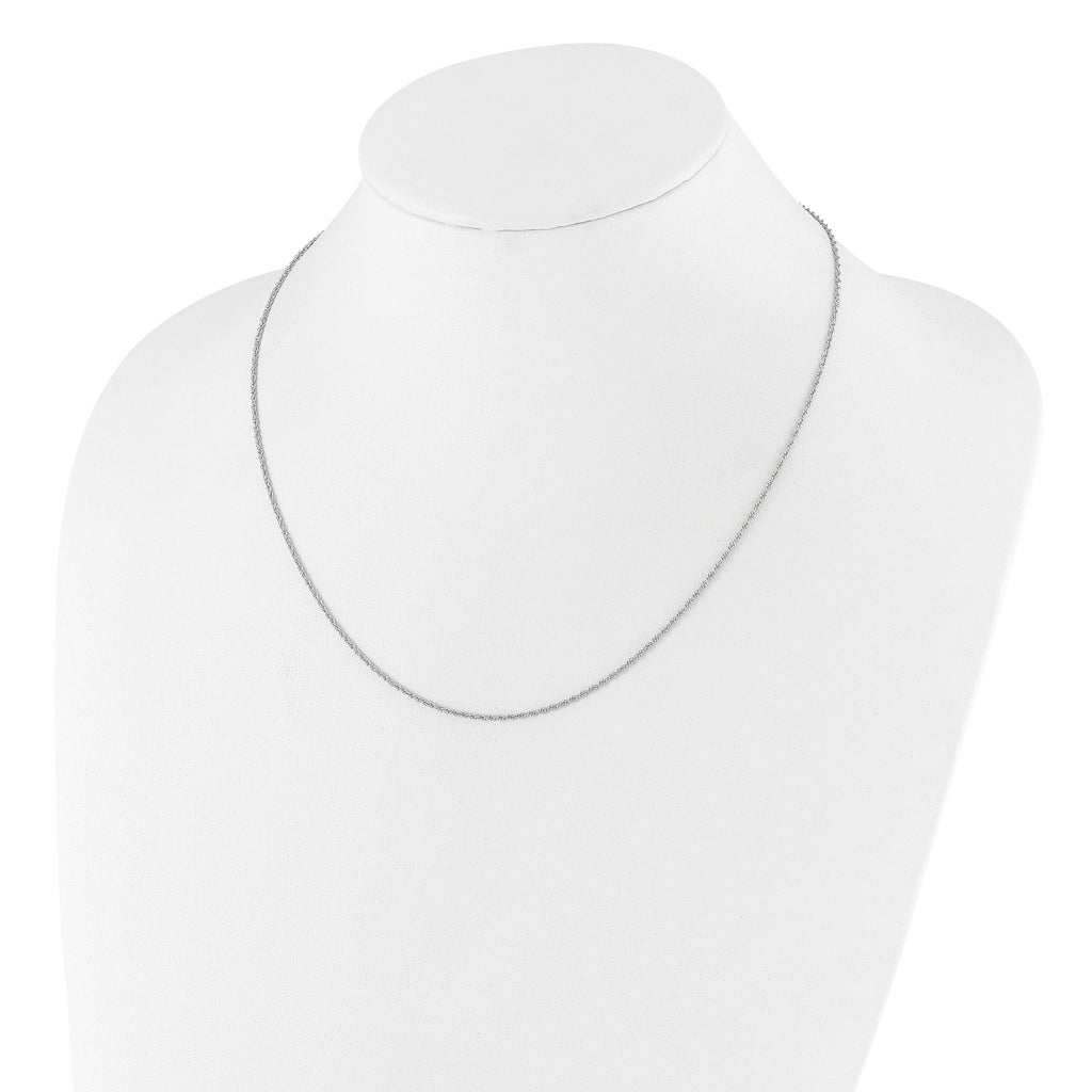 Sterling Silver RH-plated Adjustable 1.35mm Loose Rope Chain