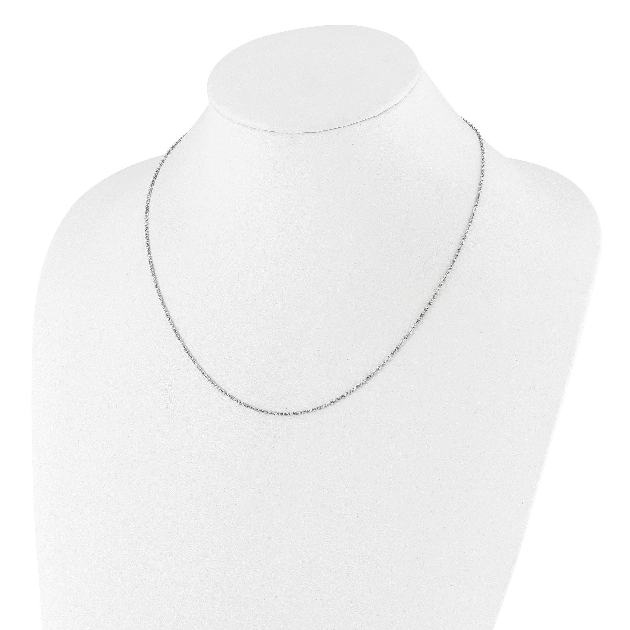 Sterling Silver RH-plated Adjustable 1.35mm Loose Rope Chain