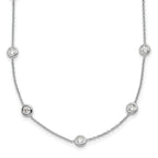 Herco Platinum Polished Bezel Set 16 Lab Grown Diamond Station Necklace