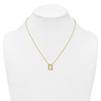 14k 3/8 carat Lab Grown Diamond VS+ F+ Complete Letter Q 18 inch Initial Necklace
