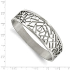 Stainless Steel Polished Geometric Cut-out Hinged Bangle Bracelet for Women