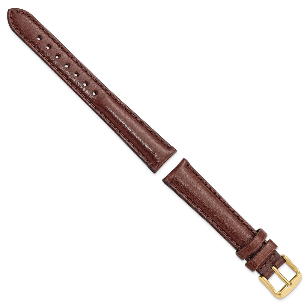 Havana Smooth Leather Watch Band in Brown, 24mm
