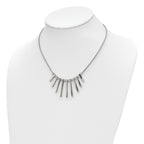 Chisel Stainless Steel Polished Bars and Beads on a 15.75 inch Snake Chain with a 1 inch Extension Necklace