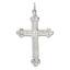 Sterling Silver 925 Polished Budded Cross Pendant with Anti-Tarnish Finish