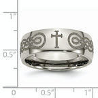 Sophia Jewelers Titanium Laser Design Unisex Polished Wedding Band