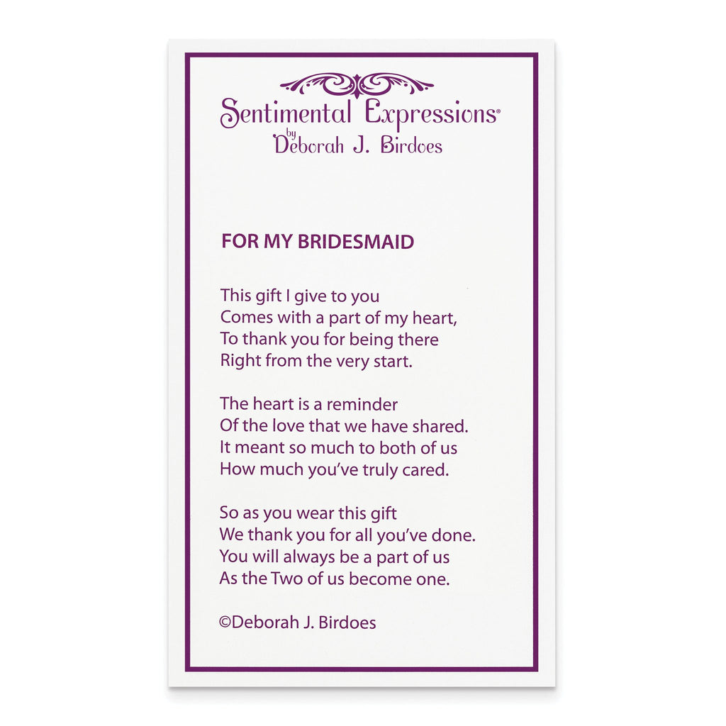 Sentimental Expressions Sterling Silver Rhodium-plated A Gift For My Sister For My Bridesmaid 18in Necklace