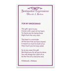 Sentimental Expressions Sterling Silver Rhodium-plated A Gift For My Sister For My Bridesmaid 18in Necklace