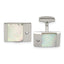 Stainless Steel Mother of Pearl & CZ Cuff Links