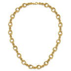 14K Polished Fancy Circle and Rope Link Necklace