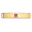 14K Gold Medical ID Bracelet with Red Enamel Engravable Plate