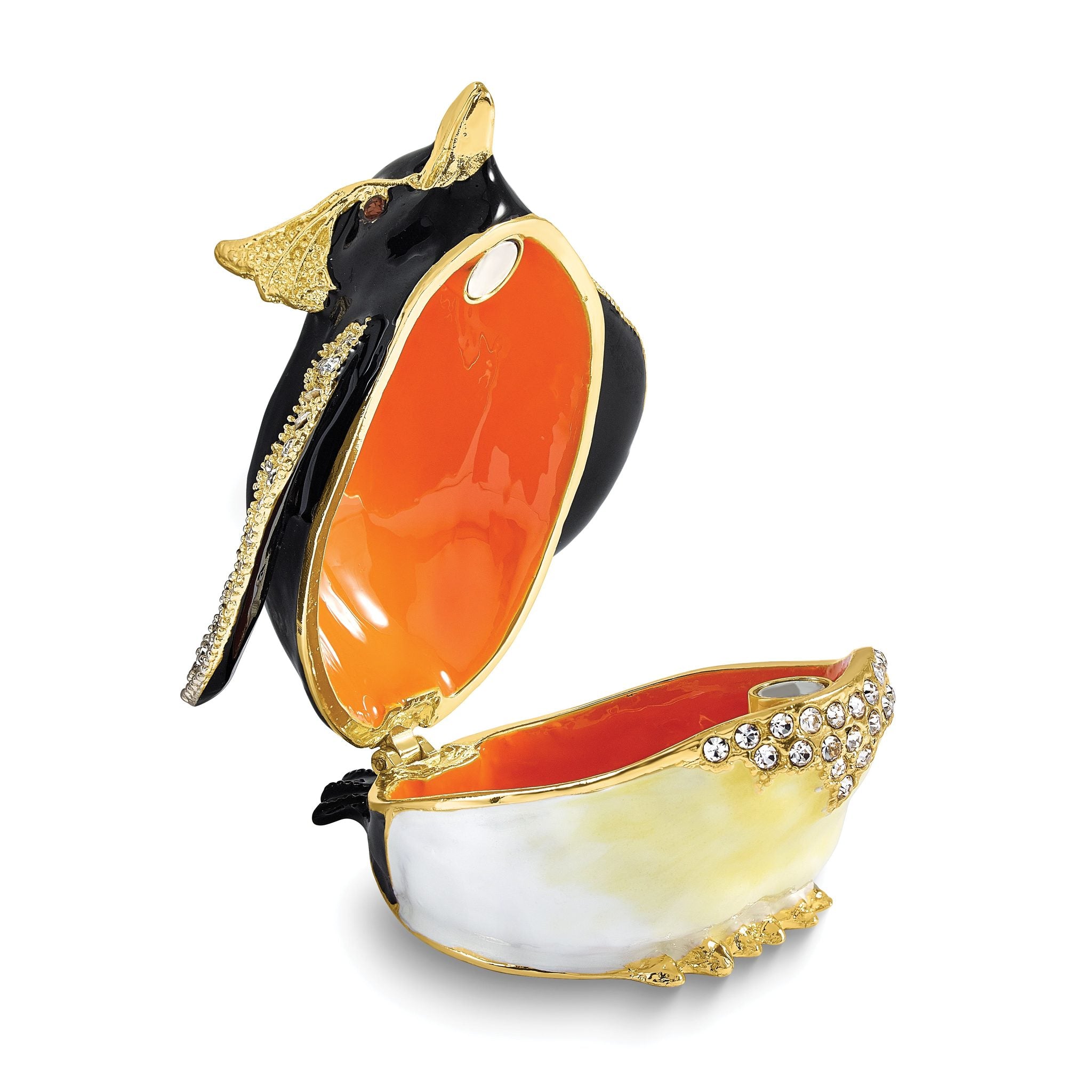 Luxury Giftware by Jere Bejeweled RUBBLE Rockhopper Penguin Trinket Box with Matching 18 inch Necklace Secondary image