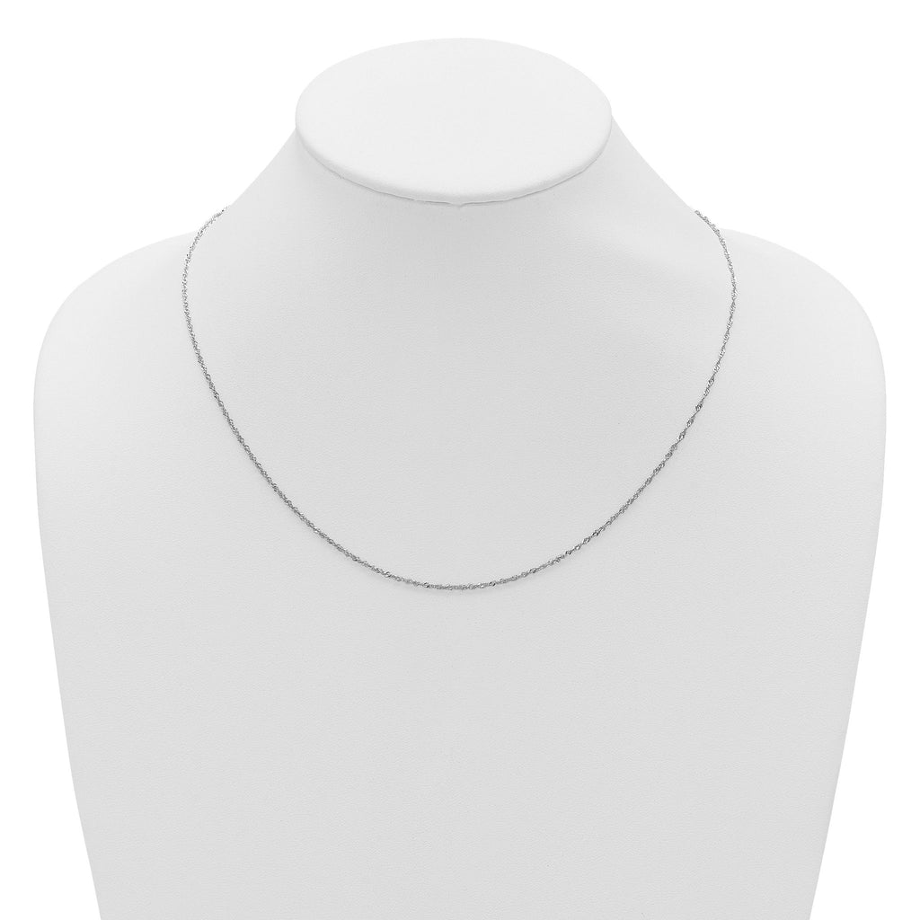 1.3mm 10K White Gold Singapore Chain