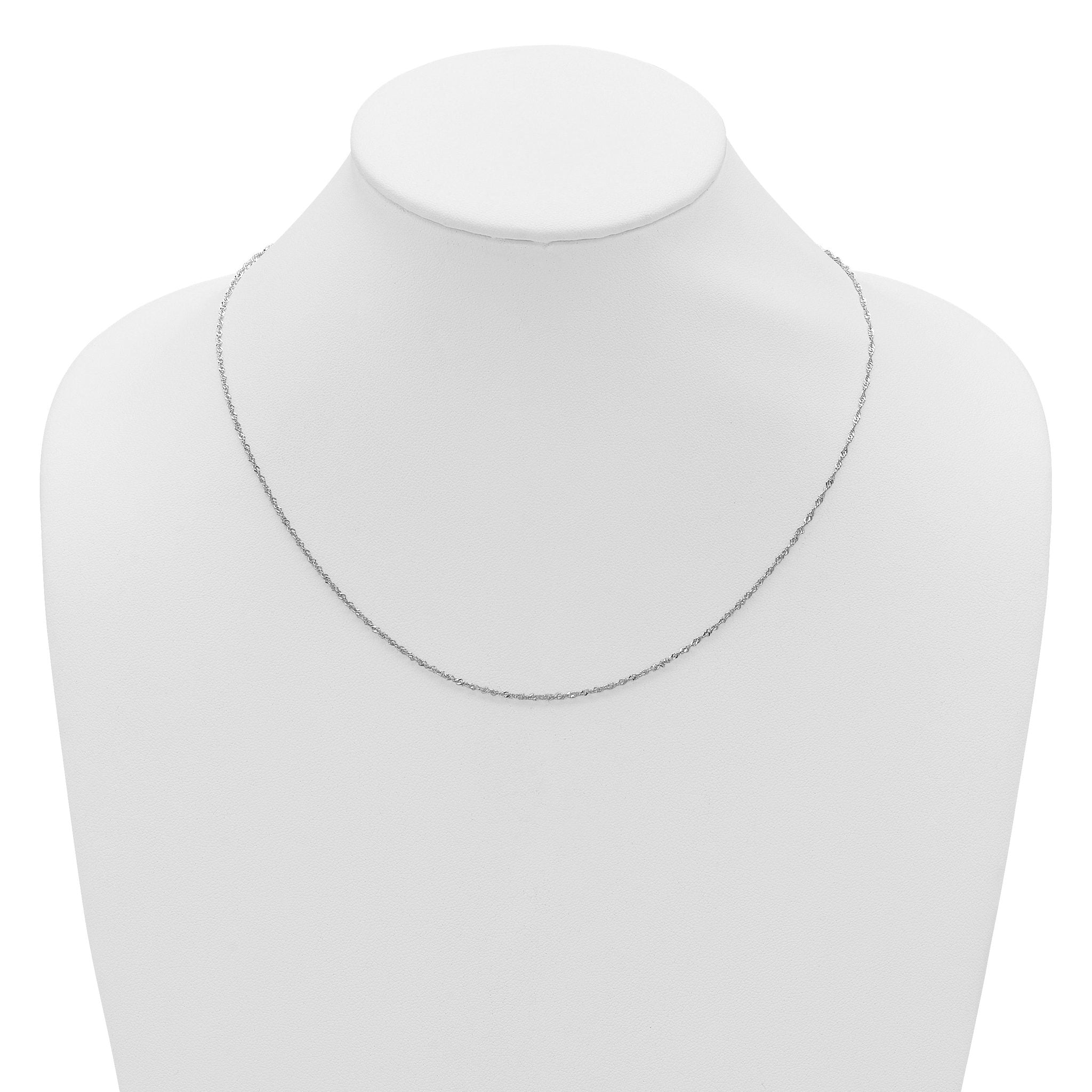 1.3mm 10K White Gold Singapore Chain