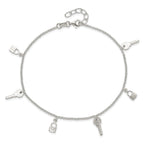Sterling Silver Lock and Key Plus Extender - Total Anklet
