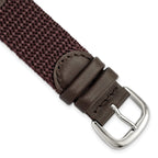 Army-Style Watch Band in Brown Nylon & Leather, 19mm