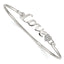 Sterling Silver LOVE Bangle with CZ Heart Rhodium-Plated Polished Finish