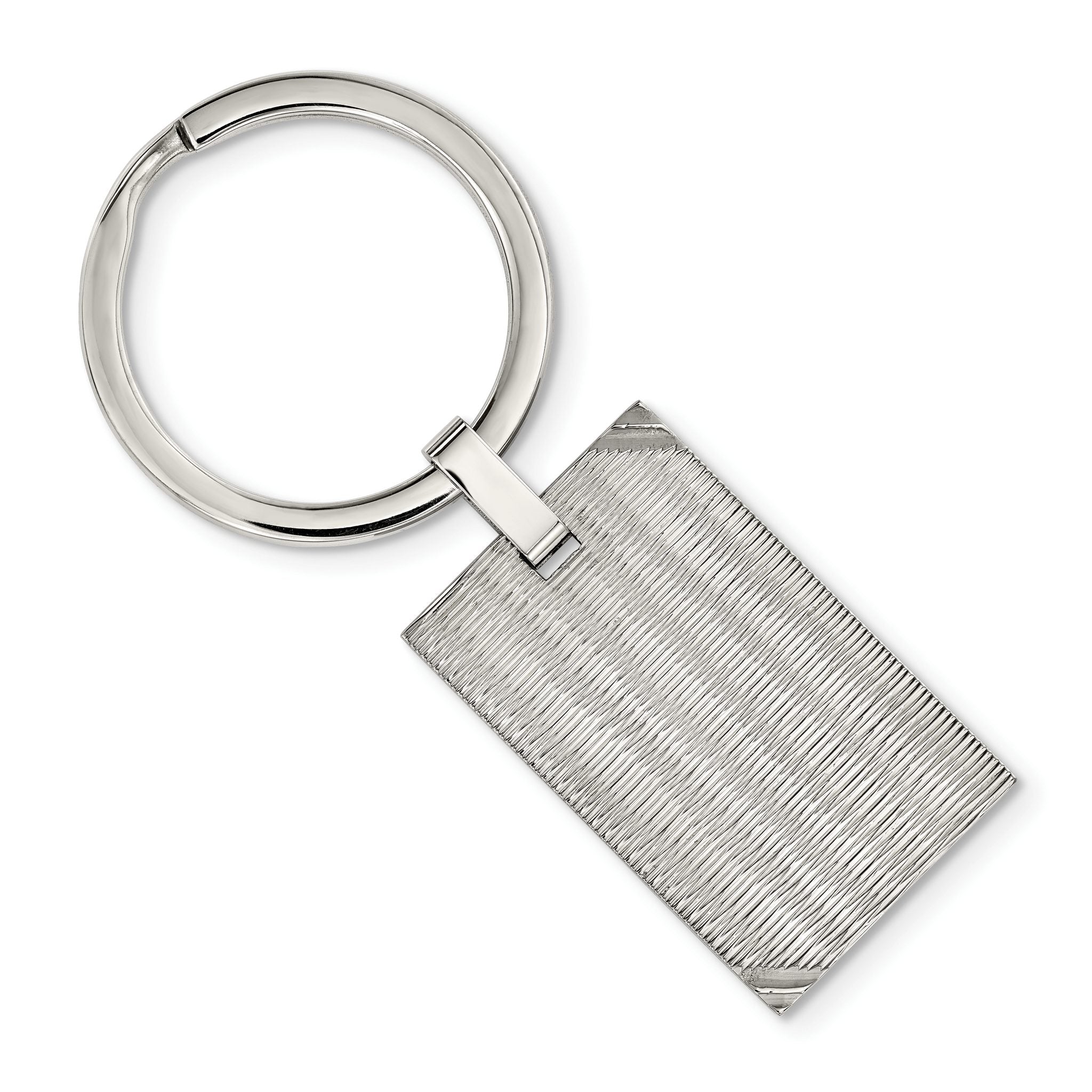 Chisel Stainless Steel Polished and Textured Key Ring Main image